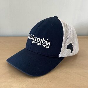Columbia PFG Flex Hat Mesh Baseball Cap Navy White L/XL